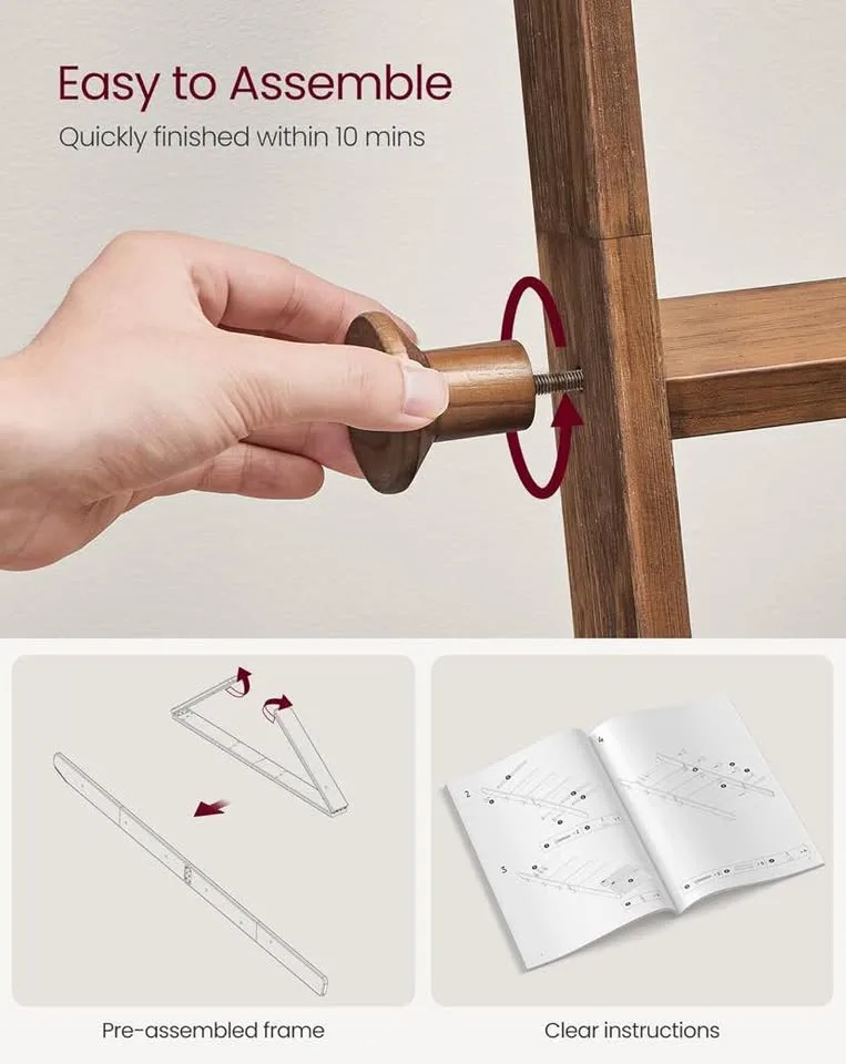 VASAGLE 5-Tier Blanket Ladder – Stylish, Functional, Farmhouse C image indicator(7)