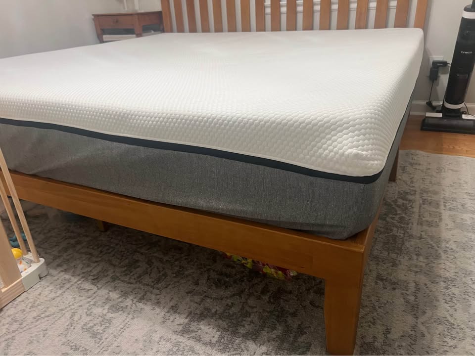 King Wood Frame Bed & King Lull Mattress - $700 (Guest Rm) - photo 2