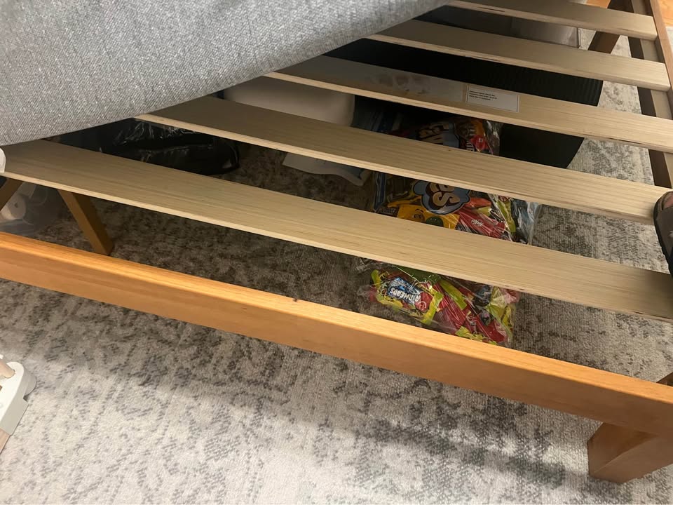 King Wood Frame Bed & King Lull Mattress - $700 (Guest Rm) - photo 3