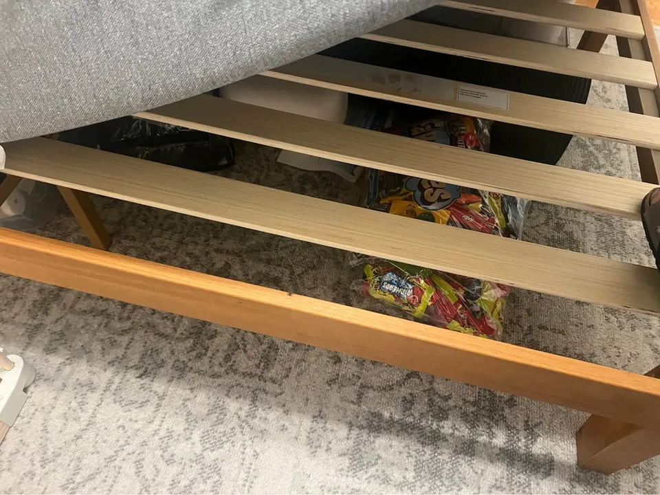 King Wood Frame Bed & King Lull Mattress - $700 (Guest Rm) image indicator(3)