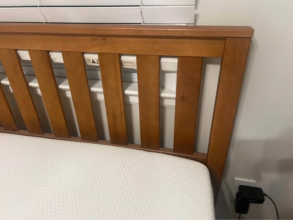 King Wood Frame Bed & King Lull Mattress - $700 (Guest Rm) image indicator(6)