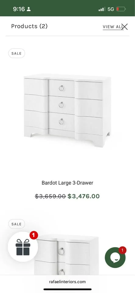 Villa & House Bardot 3-Drawer Dresser --- Like New image indicator(6)