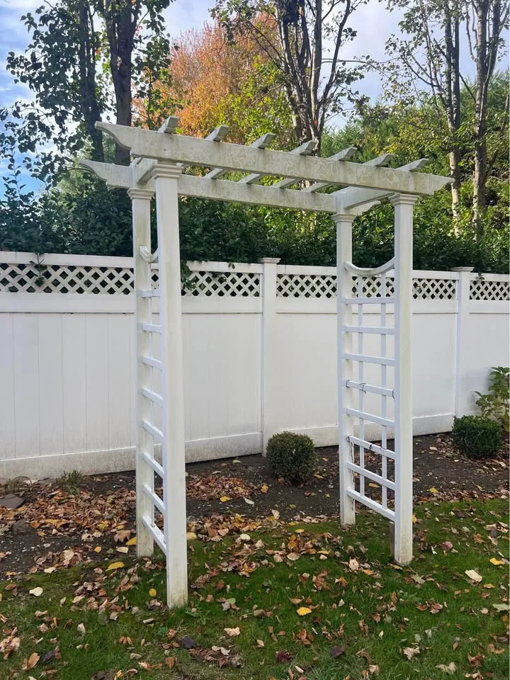 Vinyl Arbor trellis 2 years old 57" w x 88"H image indicator(2)