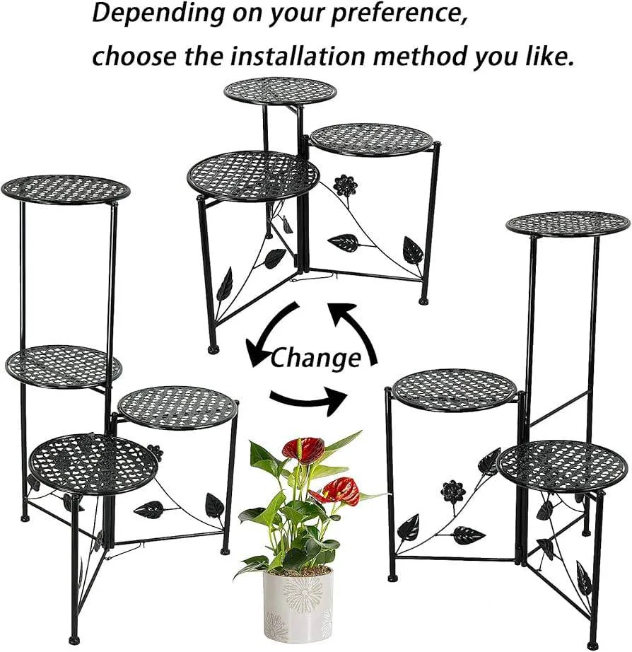 New 3/4 Tier 30" Tall Metal Flower / Plant Stand image indicator(4)