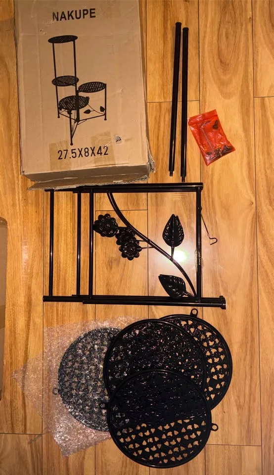 New 3/4 Tier 30" Tall Metal Flower / Plant Stand image indicator(7)