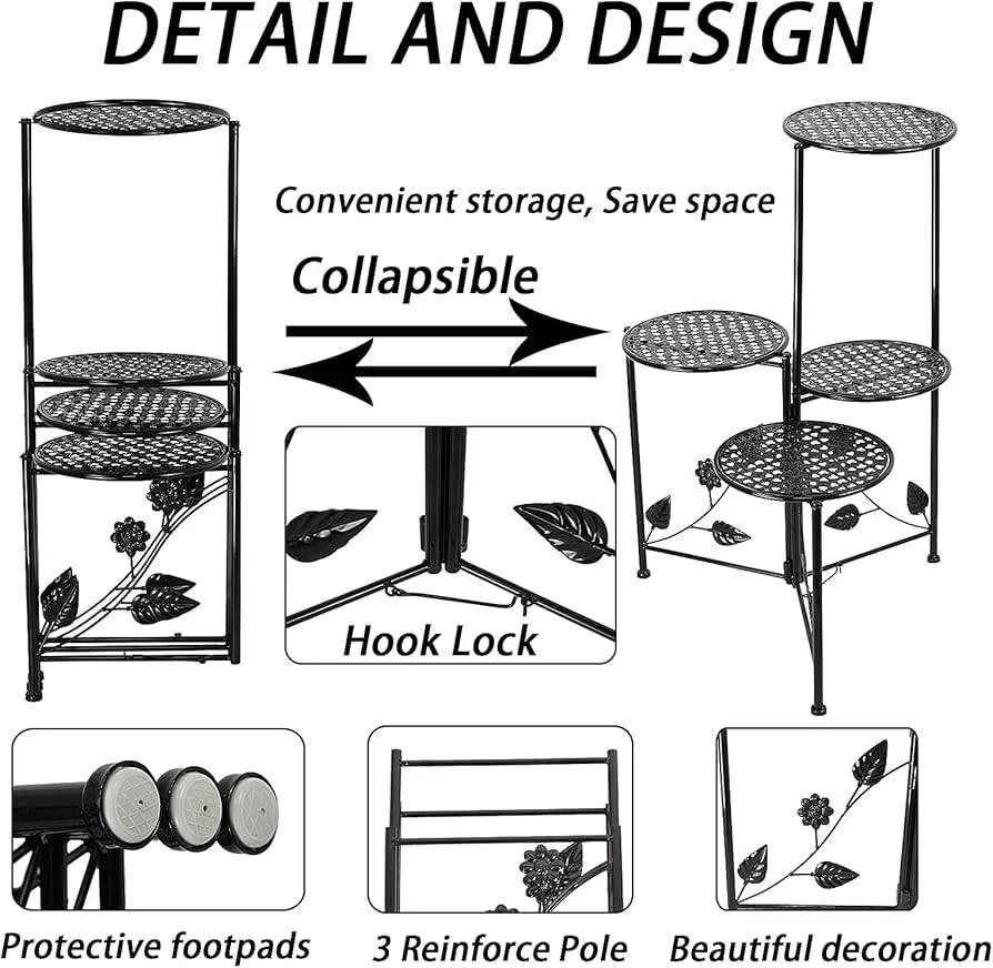 New 3/4 Tier 30" Tall Metal Flower / Plant Stand image indicator(8)