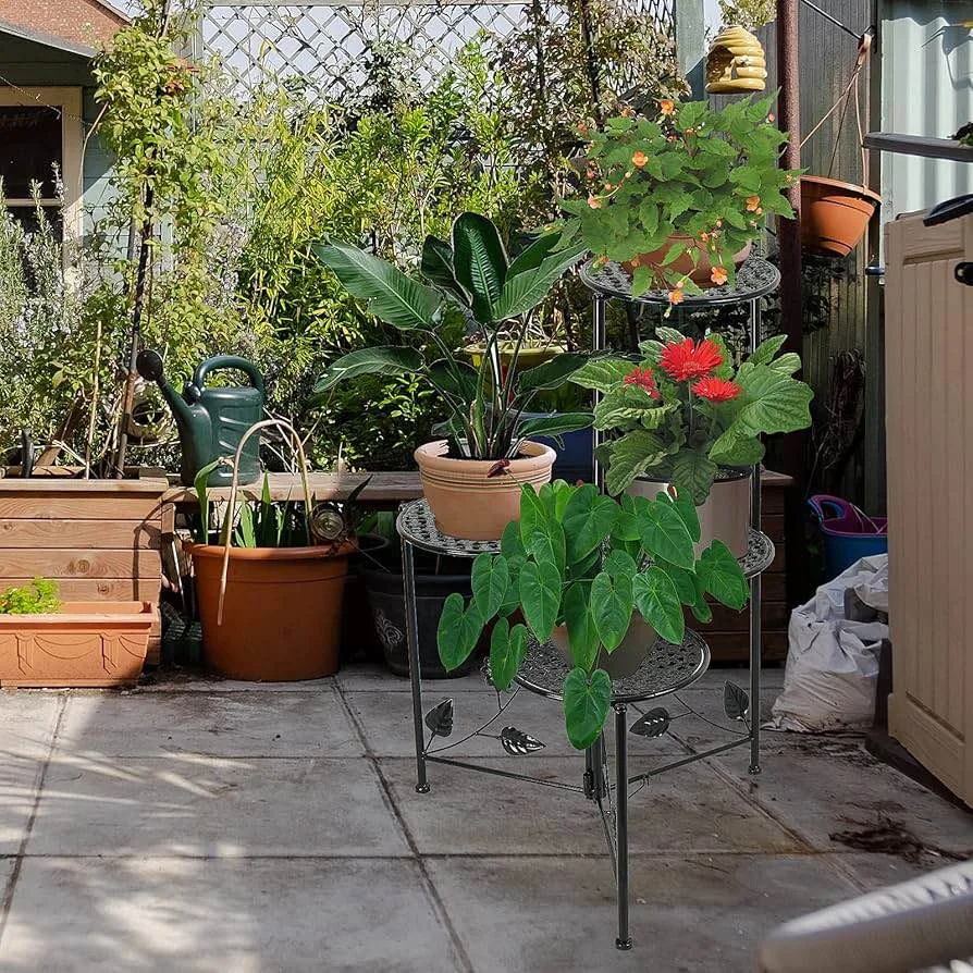 New 3/4 Tier 30" Tall Metal Flower / Plant Stand image indicator(10)