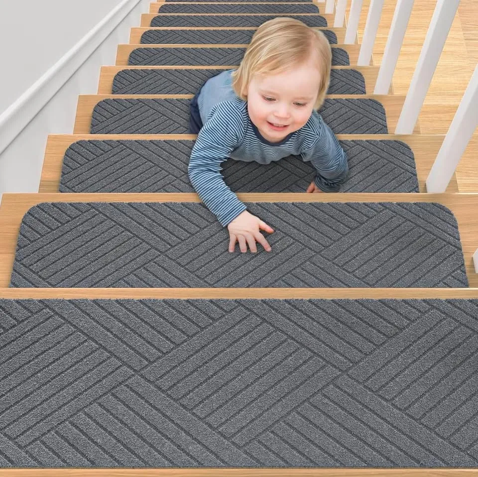 Brand new Aenithsy Stair Treads Non Slip 30"x8"-15pcs-Grey image indicator(4)
