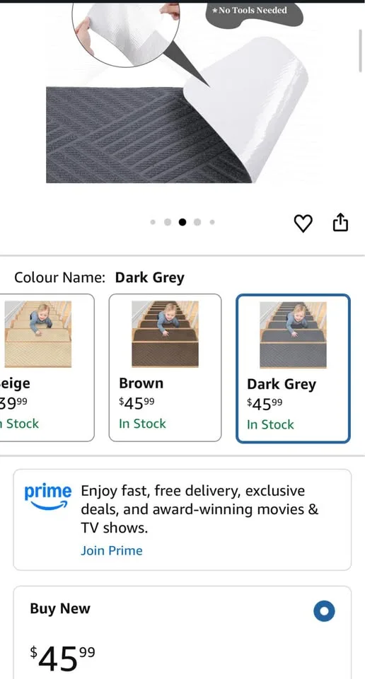 Brand new Aenithsy Stair Treads Non Slip 30"x8"-15pcs-Grey image indicator(6)