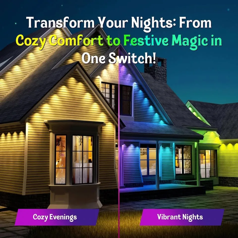 150ft Permanent Outdoor RGB Smart String Lights image indicator(3)