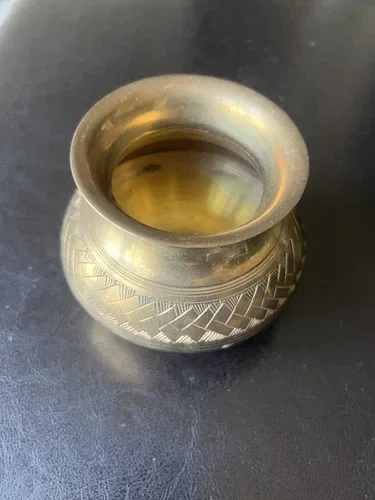 Vintage Brass Handcrafted Engraved Small Water Pots thumbnail