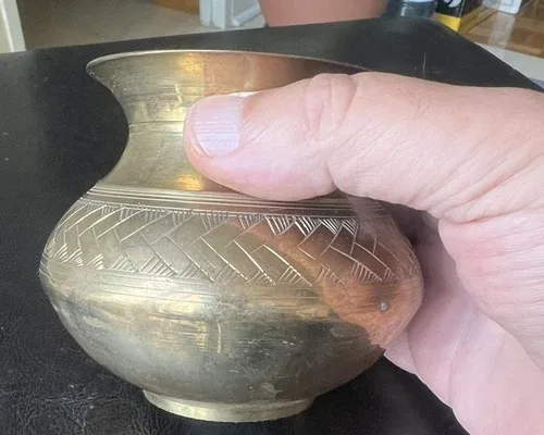 Vintage Brass Handcrafted Engraved Small Water Pots image indicator(2)