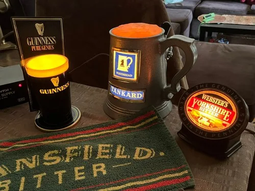 Set of Vintage 3 Guinniss, Whitbread Tankard & Webster Pump Ligh thumbnail