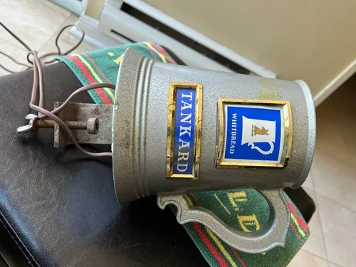 Set of Vintage 3 Guinniss, Whitbread Tankard & Webster Pump Ligh image indicator(7)