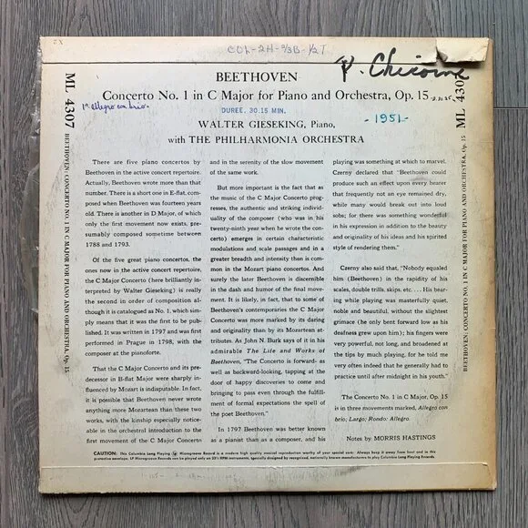 Beethoven Concerto No.1 Vinyl Record image indicator(4)