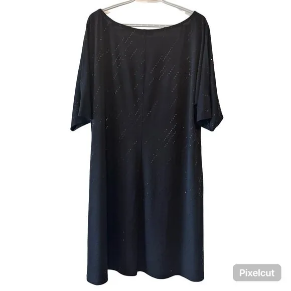90s Black Sequin Shift Claire France Party Dress – 2X image indicator(3)