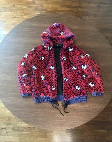 Moncler Logo Print Faux Fur Jacket w/ Tags, sz M thumbnail