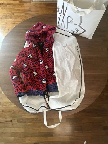 Moncler Logo Print Faux Fur Jacket w/ Tags, sz M - photo 2