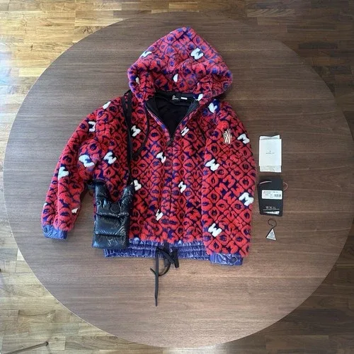 Moncler Logo Print Faux Fur Jacket w/ Tags, sz M image indicator(3)