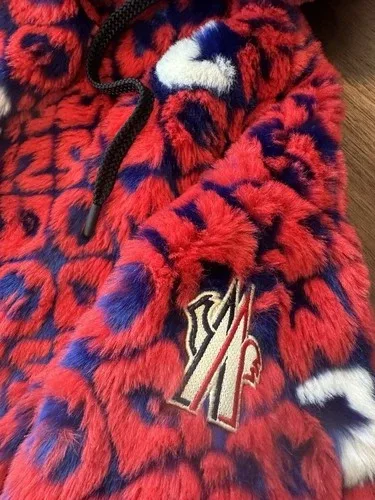 Moncler Logo Print Faux Fur Jacket w/ Tags, sz M image indicator(6)