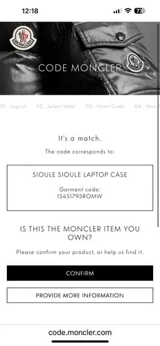 MONCLER Sioule Nylon Pouch Case Second Bag PVC Clear White image indicator(4)