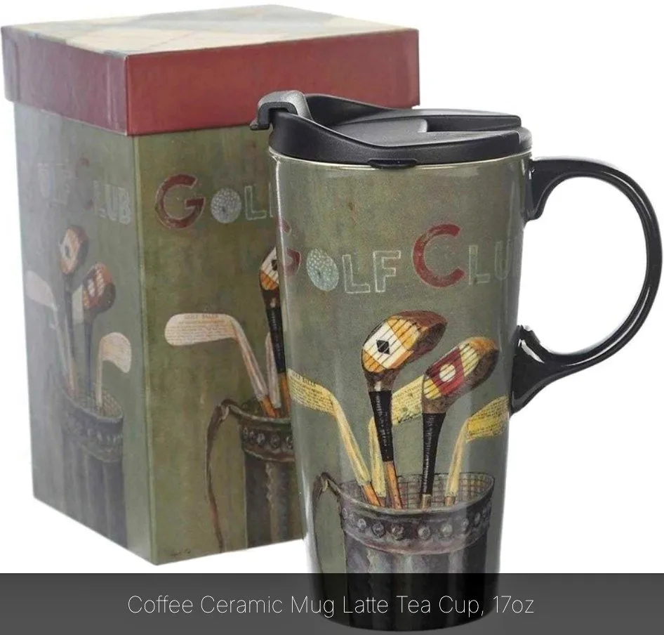 Coffee Ceramic Mug with Lid 17oz.