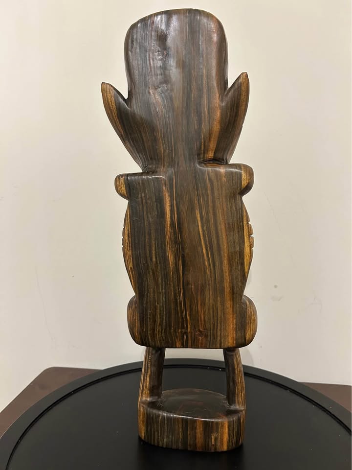 Vintage Large Polynesian Tiki Hand-Carved Wooden Figurine 15,5” - photo 4