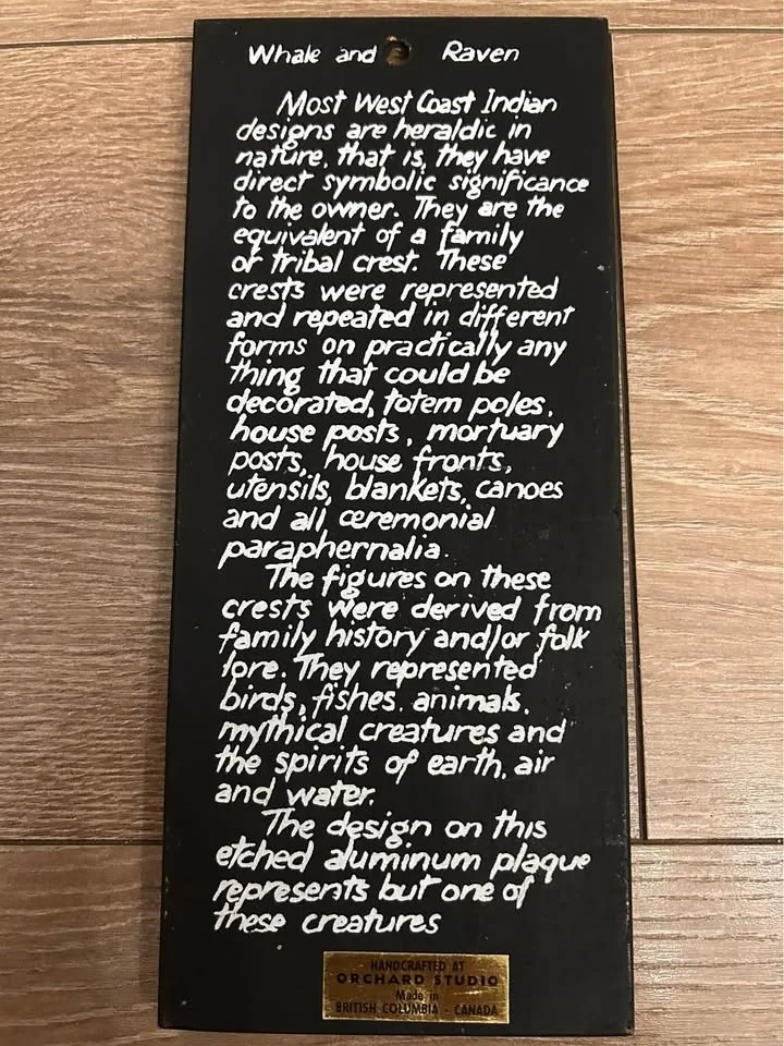 West Coast Native “Whale and Raven” Plaque image indicator(2)