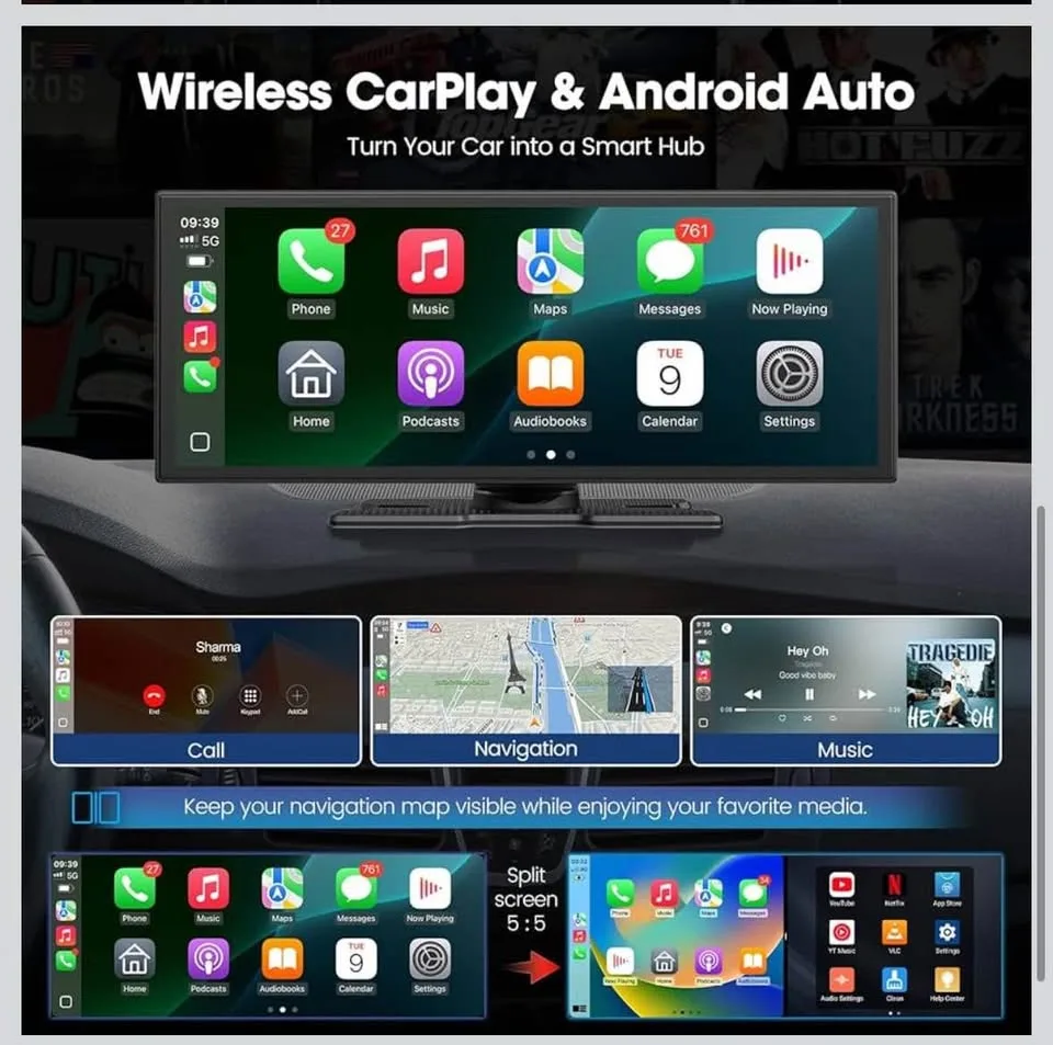 Brand New - Upgraded 10.25'' Wireless Carplay Screen, Support Ne image indicator(8)