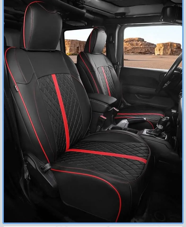 Jeep Wrangler Seat Covers 4Door JL, 2018-2025, Black/Red image indicator(2)