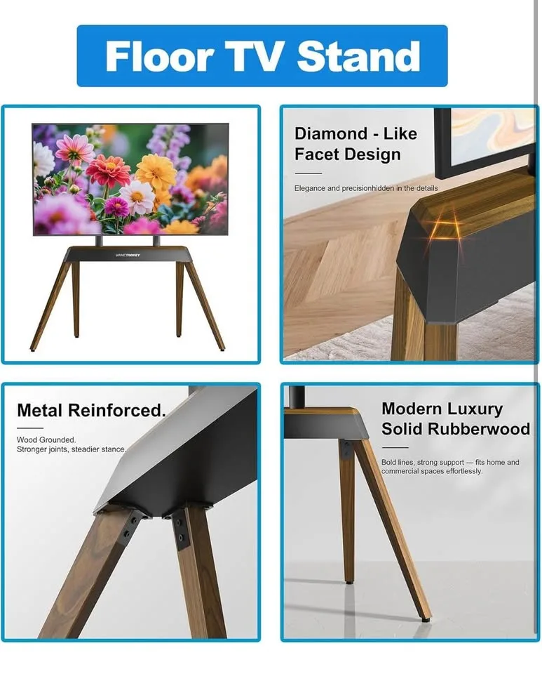 Floor TV Stand 40-86 Inch Walnut image indicator(2)