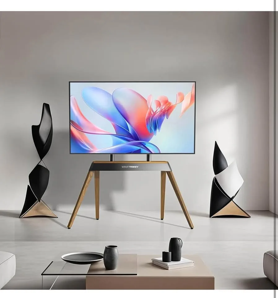 Floor TV Stand 40-86 Inch Walnut image indicator(8)