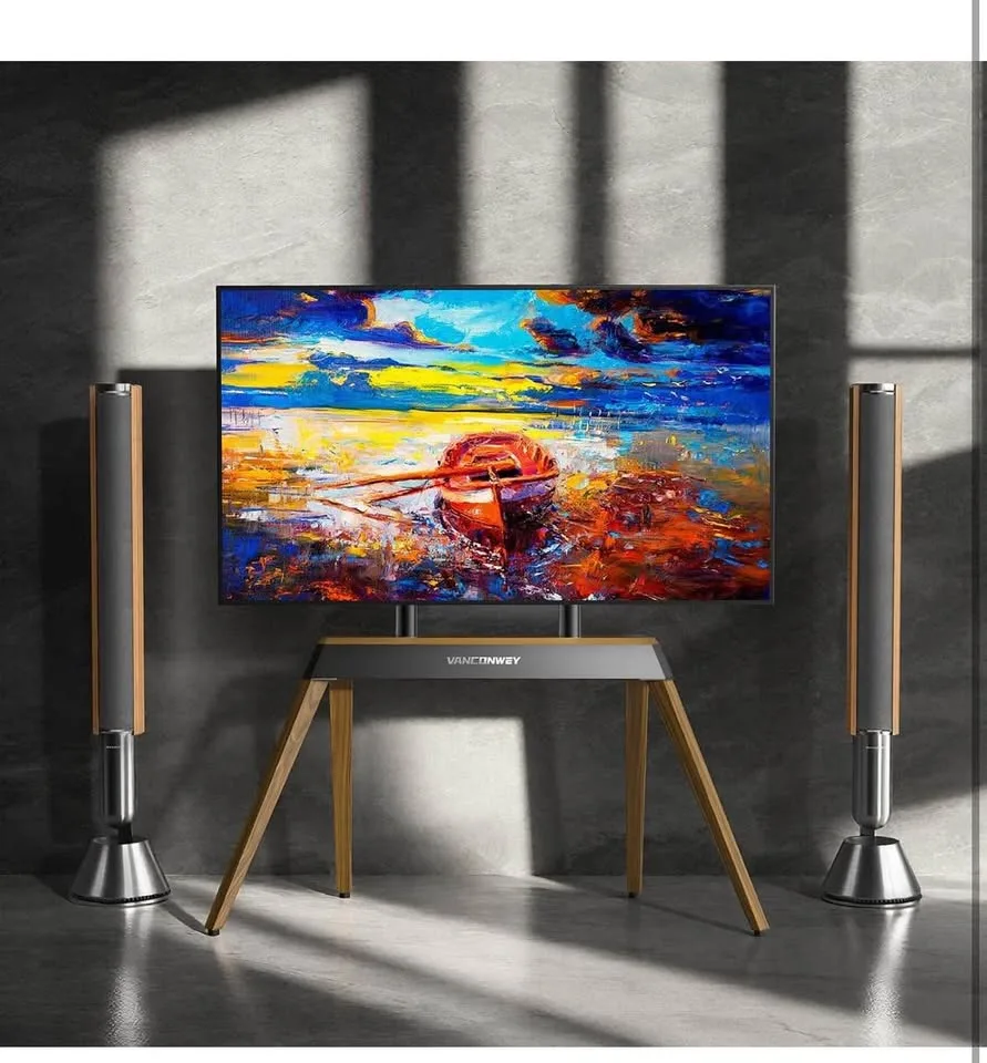 Floor TV Stand 40-86 Inch Walnut image indicator(9)