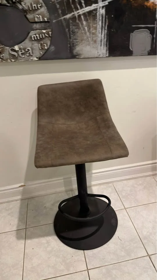 Faux Leather and Metal Adjustable Bar Stool (retail $100) boucla image indicator(3)