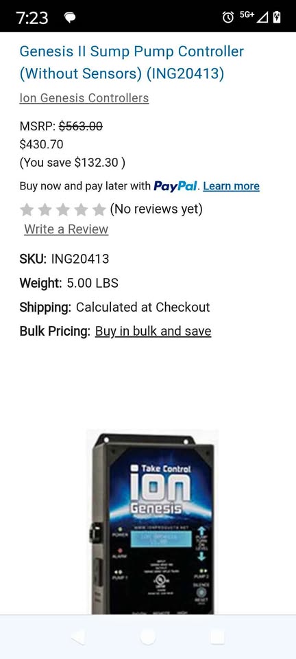 Genesis II Sump Pump Controller (No Sensors)