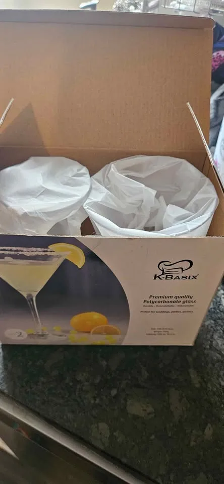 K BASIX Unbreakable Martini Glasses Set of 2 image indicator(3)