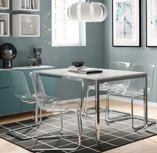 Dining Table, chrome plated/high gloss, 53 1/8x33 1/2 " - photo 2