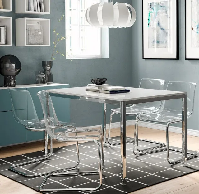 Dining Table, chrome plated/high gloss, 53 1/8x33 1/2 " image indicator(2)