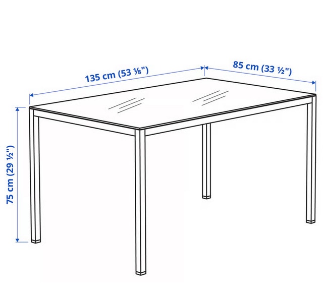Dining Table, chrome plated/high gloss, 53 1/8x33 1/2 " - photo 3