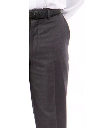 Tazio Italy Men's Slim-Fit Flat Front Stretch Dress Pants DK GRA - photo 2