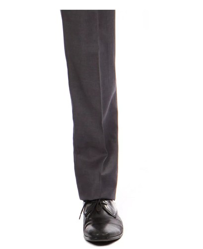 Tazio Italy Men's Slim-Fit Flat Front Stretch Dress Pants DK GRA - photo 3
