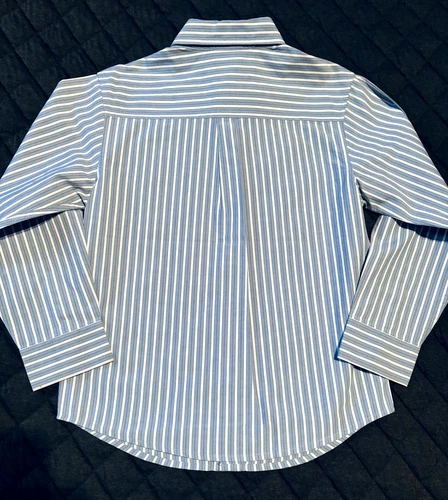 Gymboree Stripe Dress Button Shirt Blue / White Cotton Boys Size - photo 2