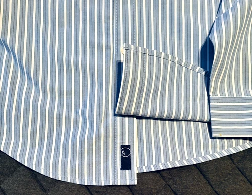 Gymboree Stripe Dress Button Shirt Blue / White Cotton Boys Size - photo 3