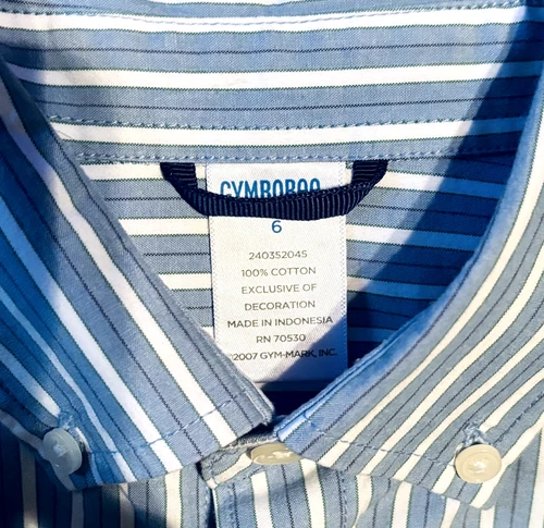Gymboree Stripe Dress Button Shirt Blue / White Cotton Boys Size - photo 4