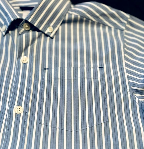 Gymboree Stripe Dress Button Shirt Blue / White Cotton Boys Size - photo 5