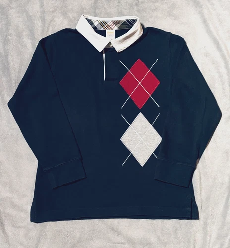 Gymboree Boys Herringbone Rugby Shirt Size 7