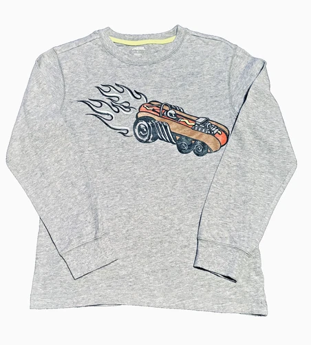 Gymboree Hot Dog Racer Tee Long Sleeve Shirt Top Size 8