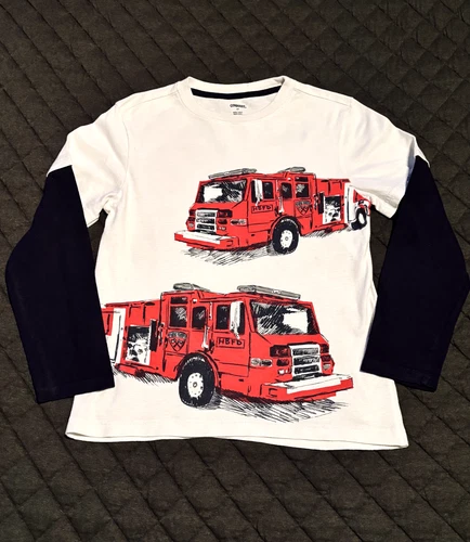 Gymboree Rescue Squad Tee Long Sleeve Shirt Top Size 10 Fire Tru