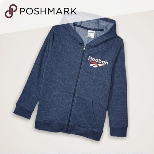 Reebok Boy's Zip Fleece Hoodie Blue Large 14-16