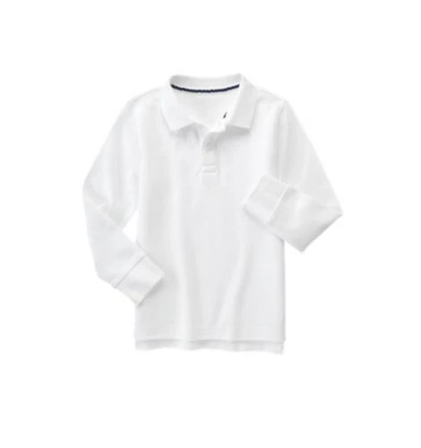 NWT GYMBOREE Boys Uniform Long Sleeve White Polo Shirt Size 10 C - photo 3